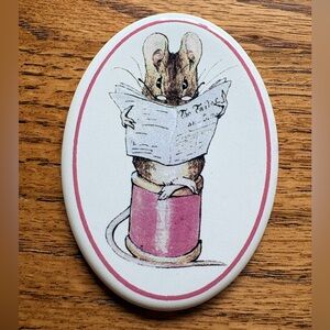 Vintage Beatrix Potter “Tailor Mouse” ceramic magnet